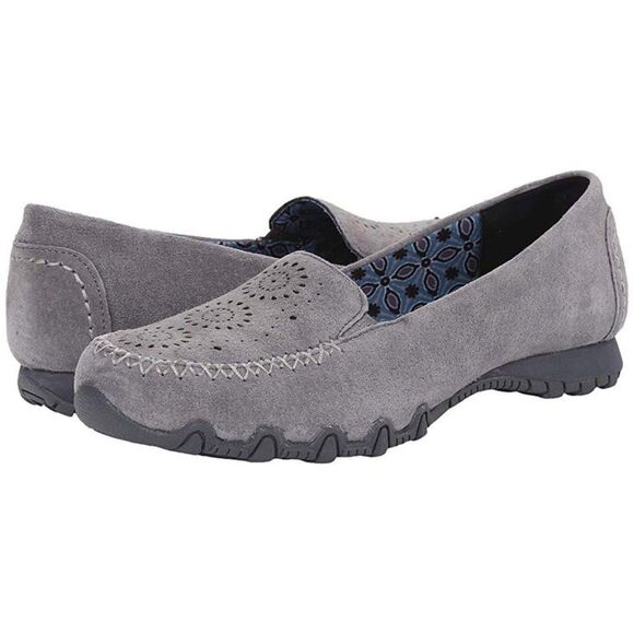 Skechers Shoes - Skechers Women's Relaxed Fit Memory Foam Loafers Gray suede Shoe Size 9